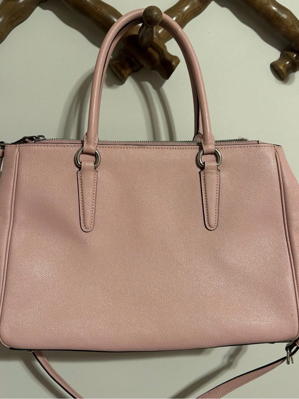 COACH Pink Leather Satchel with Silver Hardware